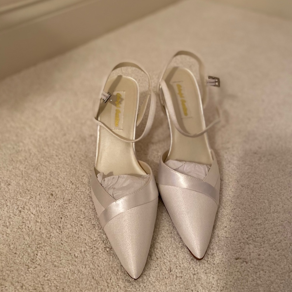 White Satin bridal/mother of the bride shoe